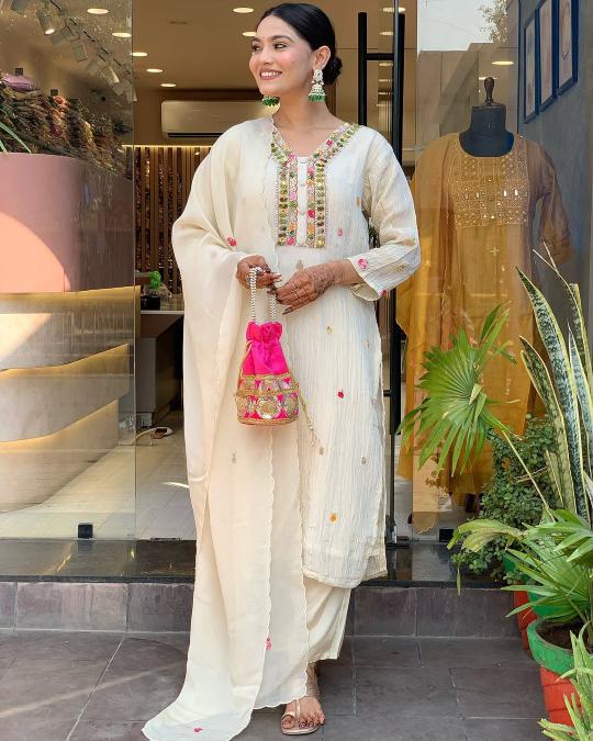 Sanga 3pcs chandni chowk kurti wholesale market